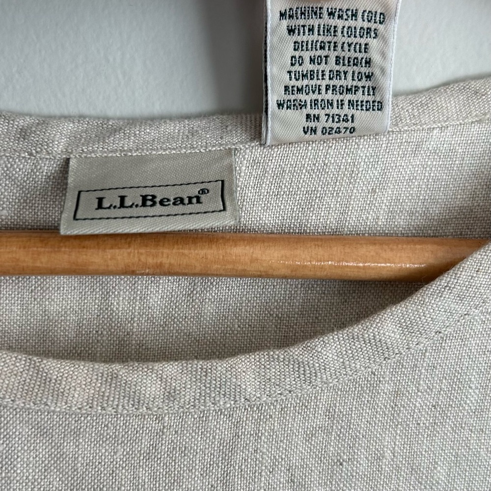 Ll Bean | 100% Linen Tan Matching Set Size 8 Pant… - image 8
